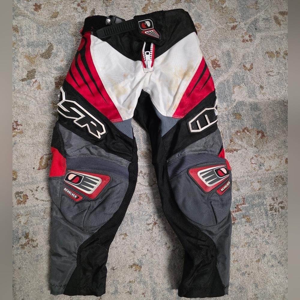 Vintage MSR Revolver Motocross Racing Pants - Red/Black/Grey YOUTH/SM